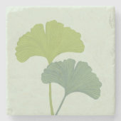 Ginkgo laat  achtergrondkleuren achter stenen onderzetter (Voorkant)