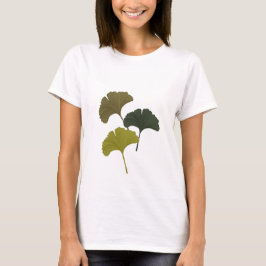 Ginkgo laat achtergrondkleuren achter t-shirt