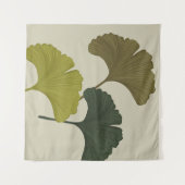 Ginkgo laat achtergrondkleuren achter wandkleed (Voorkant (horizontaal))