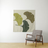 Ginkgo laat achtergrondkleuren achter wandkleed (In Situ (horizontaal))