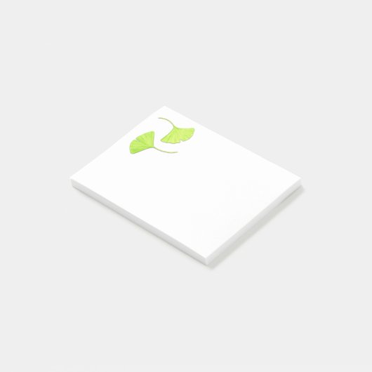 Ginkgo laat botanische kunst over post-it® notes (Schuin)
