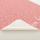 Ginkgo laat wit en koraal familie monogram sherpa deken (3/4)