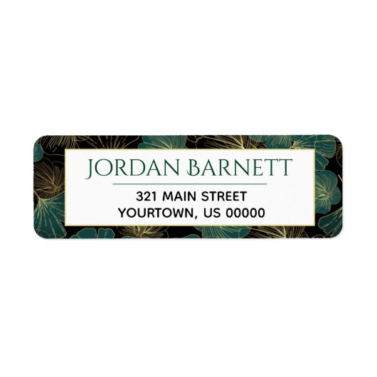 Ginkgo Leaf Asian Botanical Leaves Label (Voorkant)