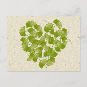 Ginkgo Leaf Heart Briefkaart