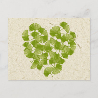 Ginkgo Leaf Heart Briefkaart