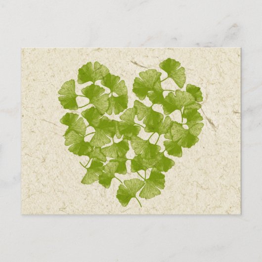 Ginkgo Leaf Heart Briefkaart (Voorkant)