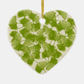 Ginkgo Leaf Heart Keramisch Ornament (Voorkant)