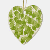 Ginkgo Leaf Heart Keramisch Ornament (Links)