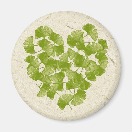 Ginkgo Leaf Heart Magneet (Voorkant)