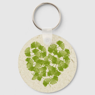 Ginkgo Leaf Heart Sleutelhanger