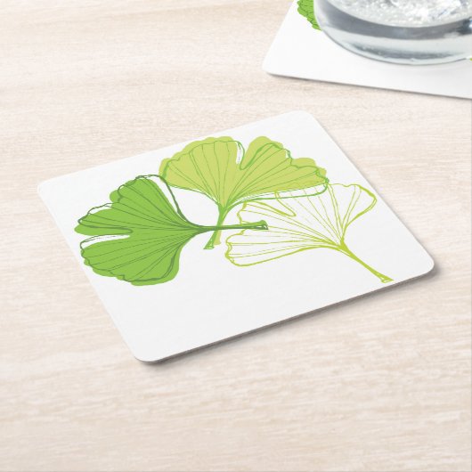Ginkgo Leaf Kartonnen Onderzetters (Schuin)