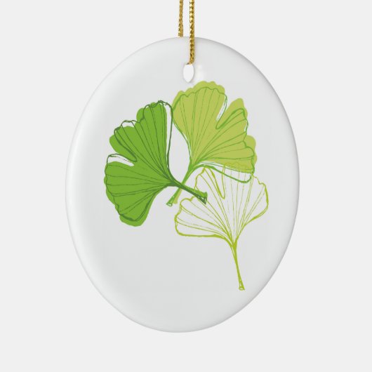 Ginkgo Leaf Keramisch Ornament (Rechts)