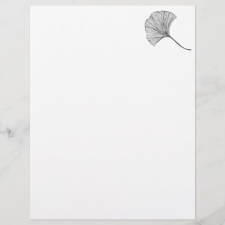 Ginkgo leaf line art Letterhead Briefhoofd