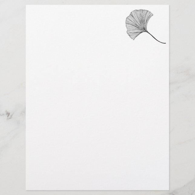 Ginkgo leaf line art Letterhead Briefhoofd (Voorkant)
