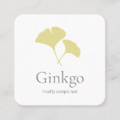 Ginkgo Leaf Logo Vierkante Visitekaartje (Voorkant)