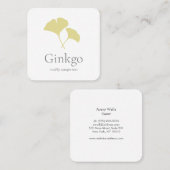 Ginkgo Leaf Logo Vierkante Visitekaartje (Voorkant / Achterkant)