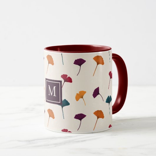 Ginkgo Leaf Pattern Herfst Herfstkleuren Mok (Voorkant rechts)