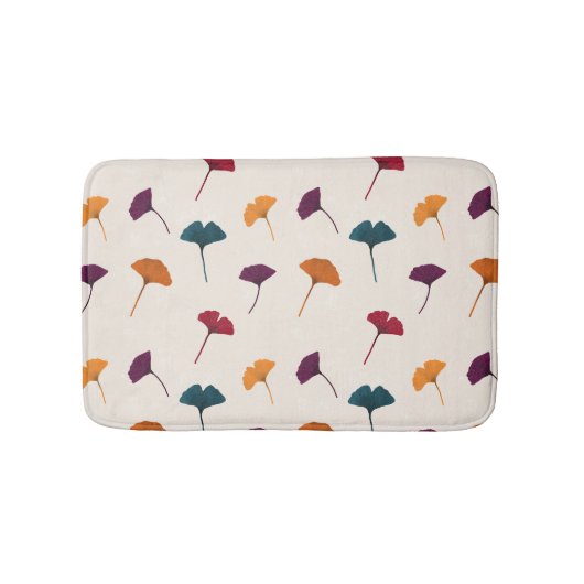 Ginkgo Leaf Pattern Waterverf Herfst Herfstkleuren Badmat (Voorkant)