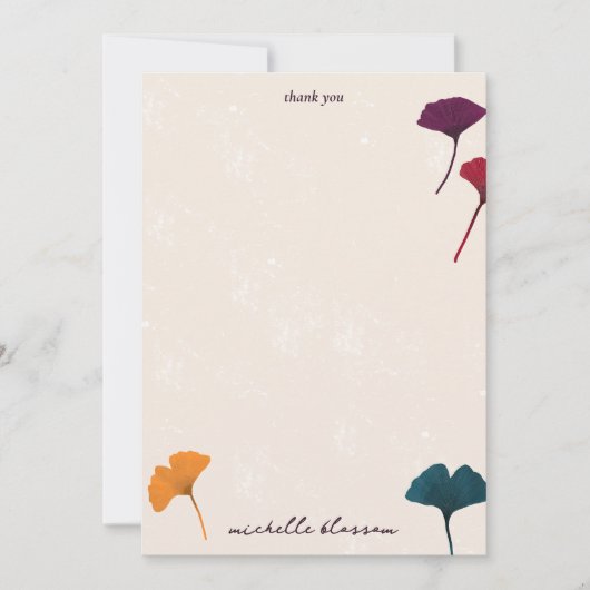 Ginkgo Leaf Pattern Waterverf Herfst Herfstkleuren Bedankkaart (Voorkant)