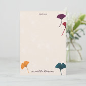 Ginkgo Leaf Pattern Waterverf Herfst Herfstkleuren Bedankkaart (Staand voorkant)