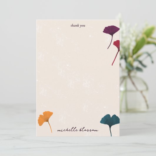 Ginkgo Leaf Pattern Waterverf Herfst Herfstkleuren Bedankkaart (Staand voorkant)