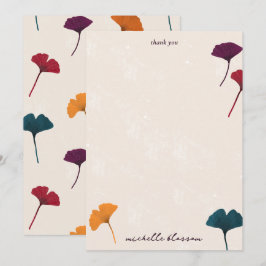 Ginkgo Leaf Pattern Waterverf Herfst Herfstkleuren Bedankkaart