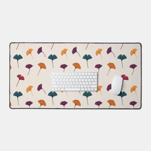 Ginkgo Leaf Pattern Waterverf Herfst Herfstkleuren Bureaumat (Keyboard & Muis)