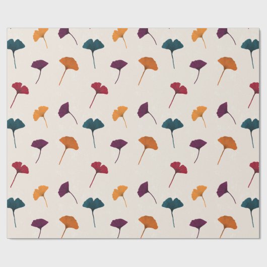 Ginkgo Leaf Pattern Waterverf Herfst Herfstkleuren Cadeaupapier (Vlak)