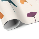 Ginkgo Leaf Pattern Waterverf Herfst Herfstkleuren Cadeaupapier (Rol Hoek)