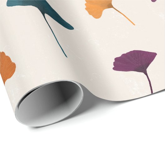 Ginkgo Leaf Pattern Waterverf Herfst Herfstkleuren Cadeaupapier (Rol Hoek)