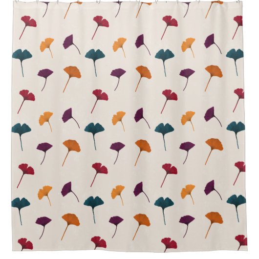 Ginkgo Leaf Pattern Waterverf Herfst Herfstkleuren Douchegordijn (Voorkant)