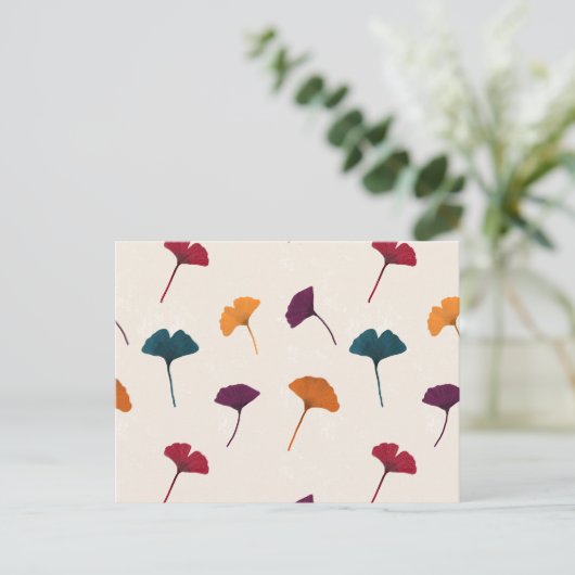 Ginkgo Leaf Pattern Waterverf Herfst Herfstkleuren Feestdagenkaart (Staand voorkant)