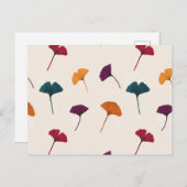 Ginkgo Leaf Pattern Waterverf Herfst Herfstkleuren Feestdagenkaart (Voorkant / Achterkant)