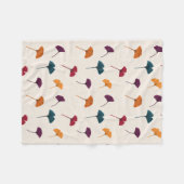 Ginkgo Leaf Pattern Waterverf Herfst Herfstkleuren Fleece Deken (Voorkant (Horizontaal))