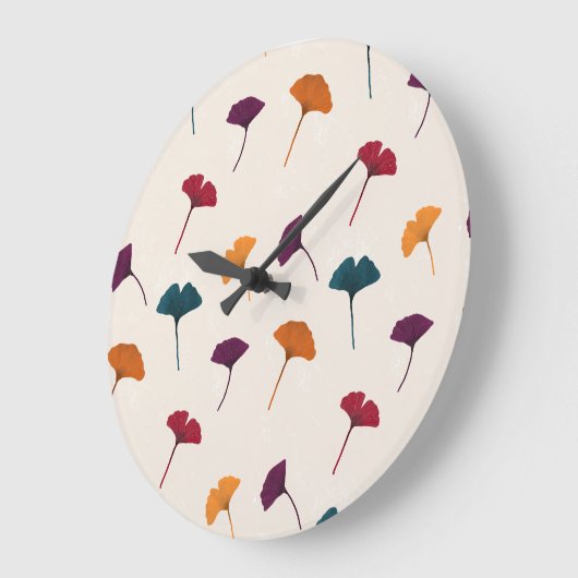 Ginkgo Leaf Pattern Waterverf Herfst Herfstkleuren Grote Klok (Hoek)