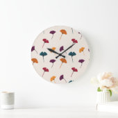 Ginkgo Leaf Pattern Waterverf Herfst Herfstkleuren Grote Klok (Huis)