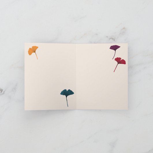 Ginkgo Leaf Pattern Waterverf Herfst Herfstkleuren Kaart (Binnen)