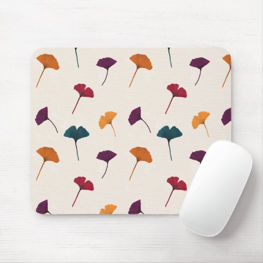 Ginkgo Leaf Pattern Waterverf Herfst Herfstkleuren Muismat (Met muis)