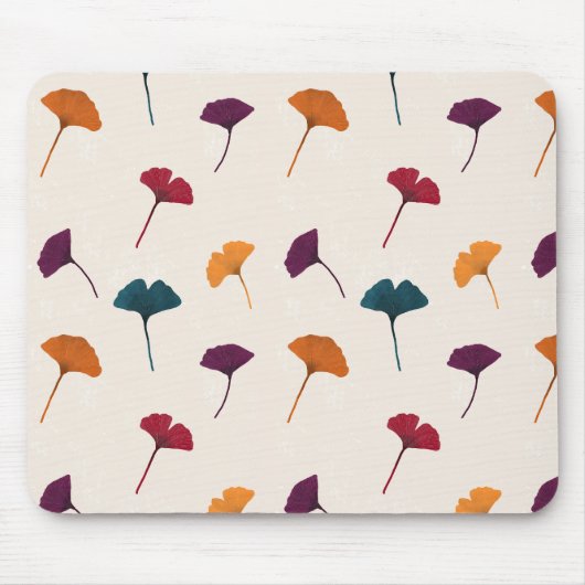 Ginkgo Leaf Pattern Waterverf Herfst Herfstkleuren Muismat (Voorkant)