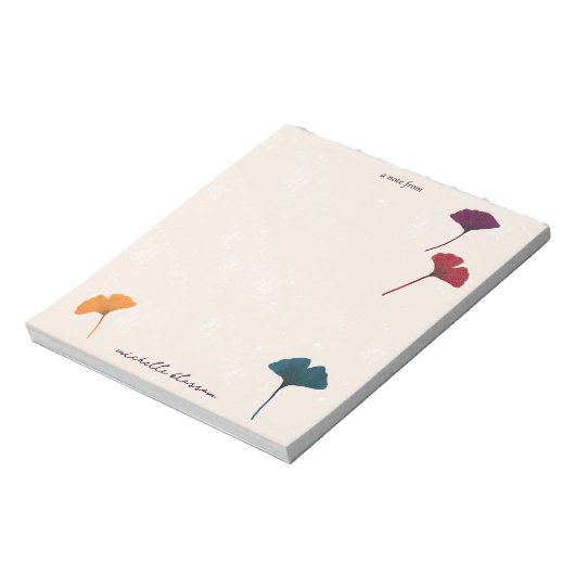 Ginkgo Leaf Pattern Waterverf Herfst Herfstkleuren Notitieblok (Linkerzijde)