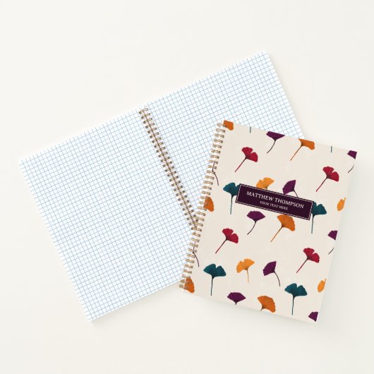 Ginkgo Leaf Pattern Waterverf Herfst Herfstkleuren Notitieboek (Binnen)