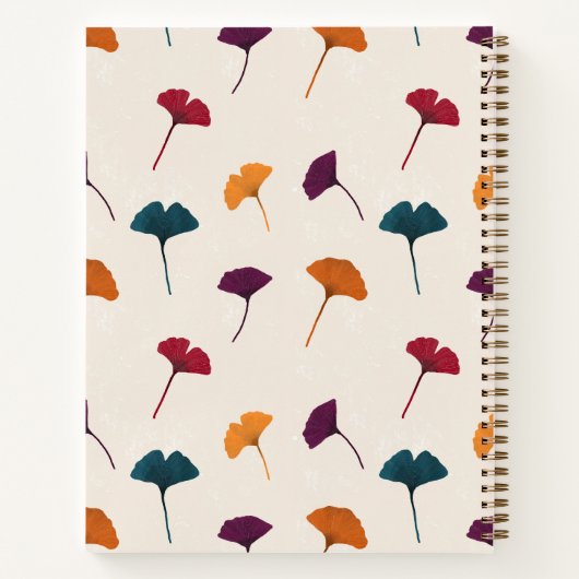 Ginkgo Leaf Pattern Waterverf Herfst Herfstkleuren Notitieboek (Achterkant)