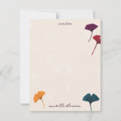 Ginkgo Leaf Pattern Waterverf Herfst Herfstkleuren Notitiekaartje (Voorkant)