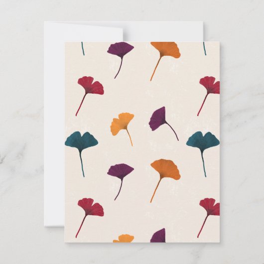 Ginkgo Leaf Pattern Waterverf Herfst Herfstkleuren Notitiekaartje (Achterkant)