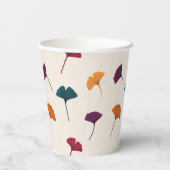 Ginkgo Leaf Pattern Waterverf Herfst Herfstkleuren Papieren Bekers (Achterkant)