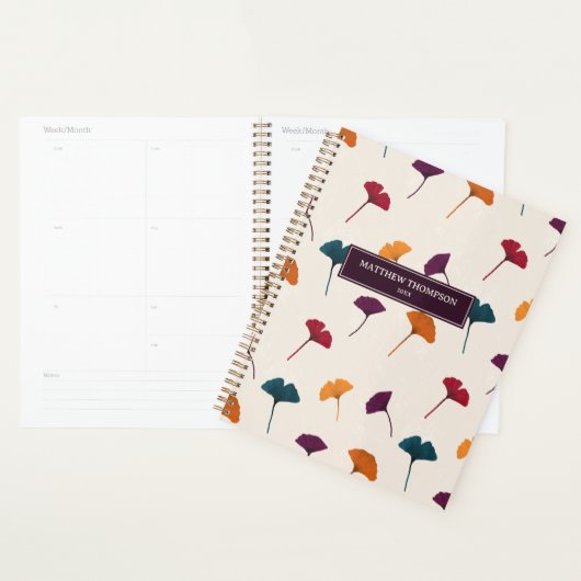 Ginkgo Leaf Pattern Waterverf Herfst Herfstkleuren Planner (Display)