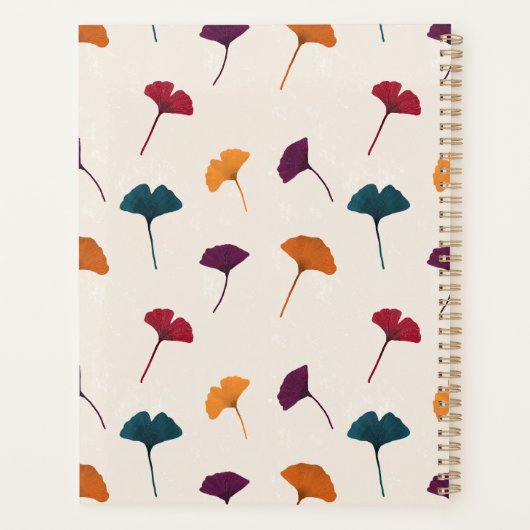 Ginkgo Leaf Pattern Waterverf Herfst Herfstkleuren Planner (Achterkant)