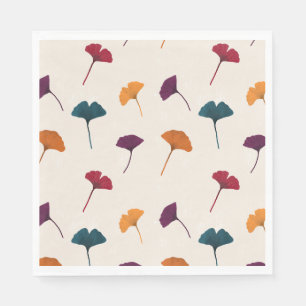 Ginkgo Leaf Pattern Waterverf Herfst Herfstkleuren Servet