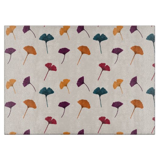 Ginkgo Leaf Pattern Waterverf Herfst Herfstkleuren Snijplank (Voorkant)