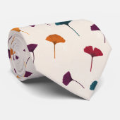 Ginkgo Leaf Pattern Waterverf Herfst Herfstkleuren Stropdas (Opgerold)